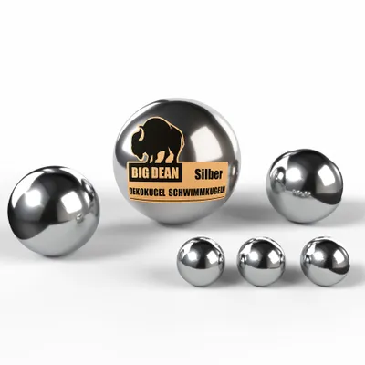 Produktbild von BigDean Dekokugel Schwimmkugeln Silber - Teichkugeln für Teich Miniteich 6er Set aus Edelstahl für die Gartendeko
