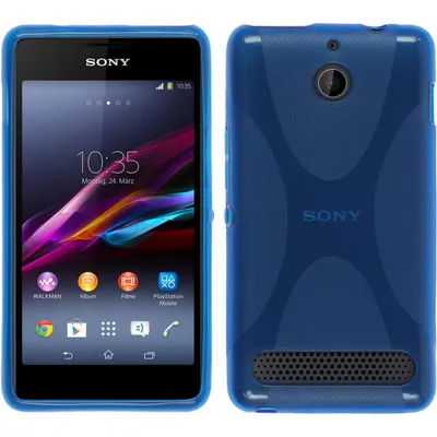 Produktbild von PhoneNatic Case kompatibel mit Sony Xperia E1 - blau Silikon Hülle X-Style + 2 Schutzfolien
