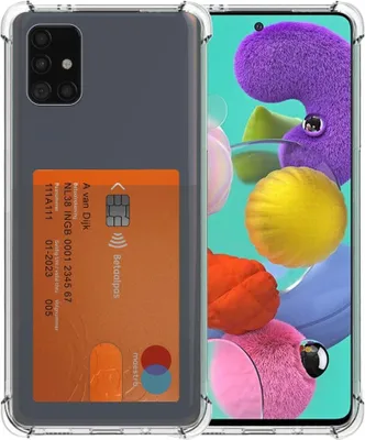 Obrázek produktu pro Smartphonica Pouzdro na telefon vhodné pro Samsung Galaxy A51 4G s držákem karet Průsvitný silikon - průhledný TPU nárazuvzdorný zadní kryt se slotem na karty