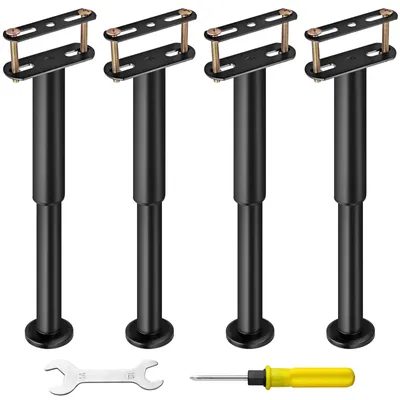 Image de Lot de 4 pieds de meubles réglables, hauteur de 18 à 32 cm, capacité de charge jusqu'à 226 kg
