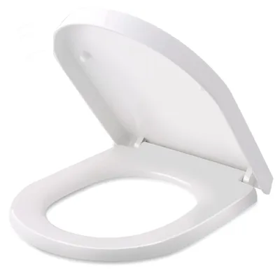 Produktbild von Himimi Toilettendeckel, WC Sitz mit Absenkautomatik, Toilettensitz D-Form mit Einstellbares Edelstahlscharnier, Antibakterielle PP Klobrille