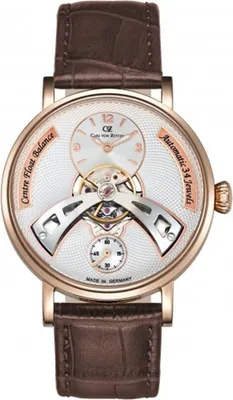Produktbild von Carl von Zeyten Baden Baden Automatik Herrenuhr in Weiß / Braun mit Lederarmband - CVZ0042RWH