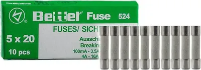 Sourcing Map Patronensicherungen 12A 250V - 10 Stück Keramik Flinksicherungen