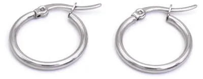 Produktbild von Vintageparts Creolen aus 304 Edelstahl platinfarben 20mm, 4 Stück