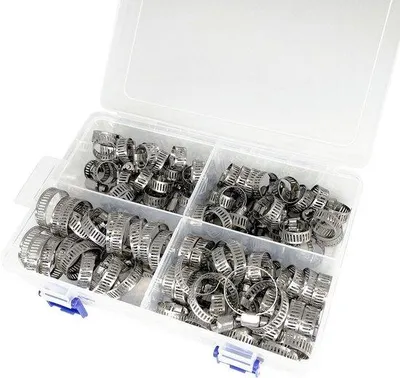 Image de 304 Jeu de colliers de serrage réglables en acier inoxydable, 6-38 mm, pour la plomberie, le chauffage et l'automobile.