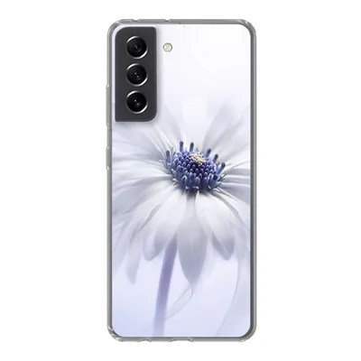 Produktbild von MuchoWow® Handyhülle Schutzhülle Hülle für Samsung Galaxy S21 FE Blume - Abstrakt - Weiß Silikon Softcase Handy Hülle - Mobiltelefonhülle