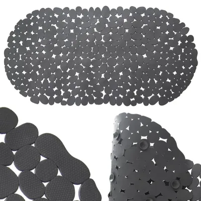 Produktbild von Orion Badematte Duschmatte Badewannenmatte Antirutschmatte für Badezimmer Dusche Badewanne grau 68x34 cm