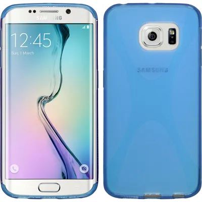 Produktbild von PhoneNatic Case kompatibel mit Samsung Galaxy S6 Edge - blau Silikon Hülle X-Style + flexible Folie