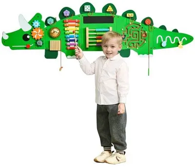 Obrázek produktu pro Motorická nástěnná hra s dinosaury - deska s 11 hrami - vzdělávací hračka pro děti