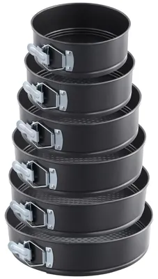 6 Springformen 18–28 cm, antihaftbeschichtet, herausnehmbarer Boden