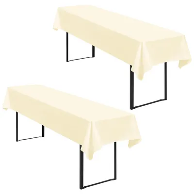 Produktbild von 2er-Pack Tischdecken Bierzeltgarnitur 100x250cm Beige Wasserdicht Polyester