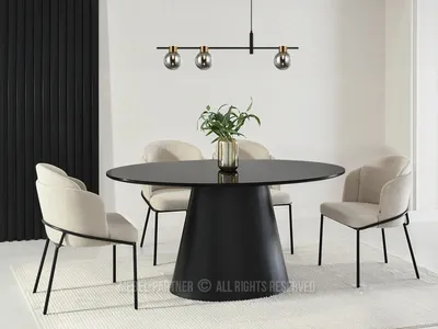 Zdjęcie produktu dla Owalny stół do jadalni 160x90 cm ELIAM - czarny