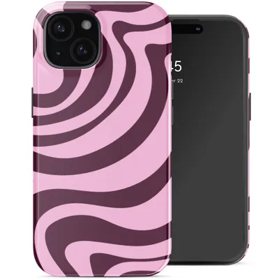 Produktbild von Selencia Vivid Backcover für das Apple iPhone 15 – Wavy Swirl Pink Plum