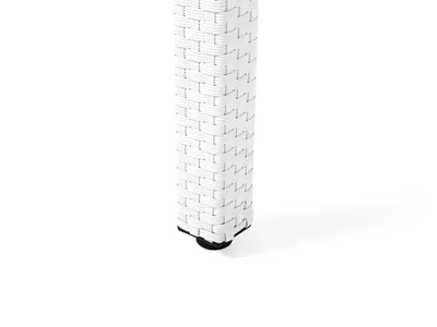 Produktbild von BELIANI Gartentisch weiß Polyrattan Aluminium Sicherheitsglas 220x100 cm Outdoor