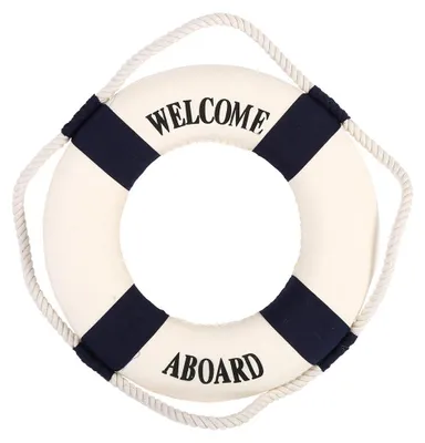 Produktbild von 25 cm großer, wandhängender Rettungsring für Hausbar, Kneipe, Party, nautische Dekoration (Blau, 24,5 cm)