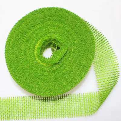 Produktbild von 20m Juteband 40mm Schleifenband Geschenkband Gitterband Jute Deko Schleife Band hellgrün