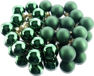 Weihnachts-Micro-Kugeln Piniengrün Ø 2,5 cm aus Glas - 24er Set