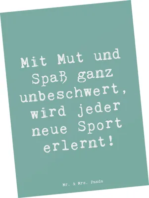 Produktbild von Mr. & Mrs. Panda Grußkarte Spruch Neue Sportart versuchen - Meeresbrise - Geschenk, positive Einstellung, neuer Sport, Ansichtskarten, Postkarte, lernen, Mut, Vertrauem