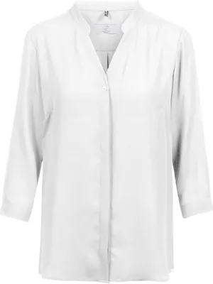 Produktbild von Greiff CHIFFON Damen Chiffon-Bluse 3/4-Arm V-Neck Regular Weiß 52
