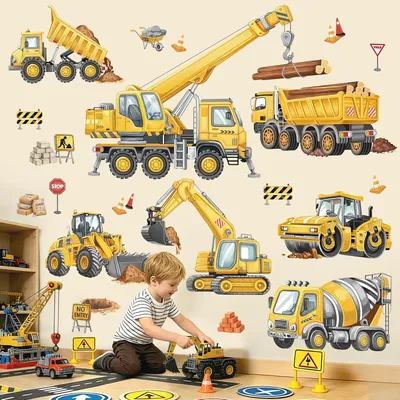Productafbeelding van Bauwagenschild voor de muur, 1 stuk, geschikt voor kinderkamers