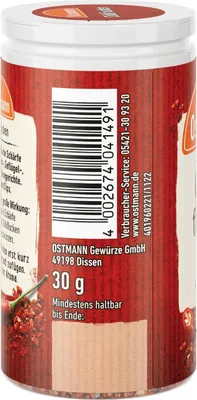 Produktbild von Ostmann Chiliflocken intensive und scharfe Würze Packung 30g