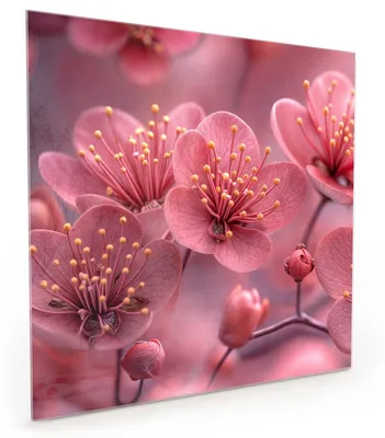Produktbild von Küchenrückwand Spritzschutz Glas mit Motiv Kirschbaumblüten 40 x 40 cm