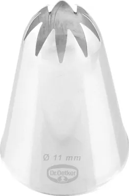 Produktbild von Dr. Oetker Sterntülle, geschlossen 11 mm, geschlossene Sterntülle aus der Tüllen-Manufaktur, Backzubehör zum Dekorieren (Farbe: silber)