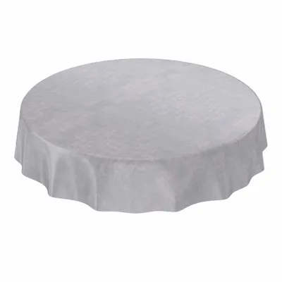 Produktbild von Tischdecke Wachstuch Einfarbig Grau Robust Wasserabweisend Rund 140 cm