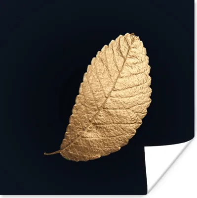 Produktbild von MuchoWow® Poster Gold - Blätter - Schwarz - Pflanzen - Luxus - Natur 50x50 cm - Wohnzimmerdekoration