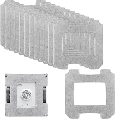 Produktbild von 16 Stück Reinigungspad Ersatzteile compatible with Ecovacs Winbot W1 / W1 Pro / W2 / W2 Omni Fensterputzroboter, Waschbare Mikrofaser Wischtücher Effektiv Flecken und Staub Von Fenstern