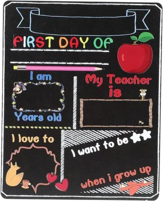 Produktbild von Famanu Schulboard Erste Schultag - Doppelseitiges Design - 20 x 20 cm - Verschiedene Farben