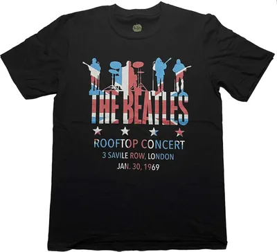 Image de The Beatles - T-shirt "Rooftop" pour homme/femme unie RO4121 (XXL) (Noir)