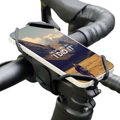 Produktbild von Handyhalterung Fahrrad Lenker aus Silikon, Stoßdämpfende Fahrrad Handyhalterung für Smartphones 4,7–7,2 Zoll, Rutschfeste Fahrradhalterung Handy für MTB, Rennrad, E-Bike, E-Scooter und Motorrad