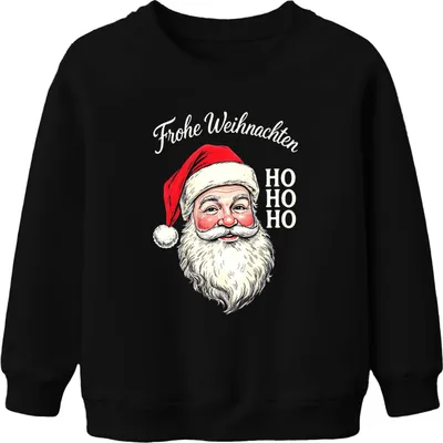 Immagine prodotto di Merry Christmas Father Christmas HO HO HO Retro Father Christmas Gift Unisex Kids Felpa Pullover, Nero, 104