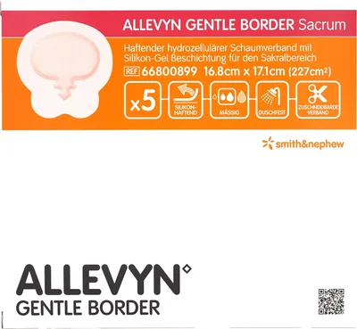 Image de Allevyn Gentle Border Sacrum 16,8x17,1 cm, 5 pc VER