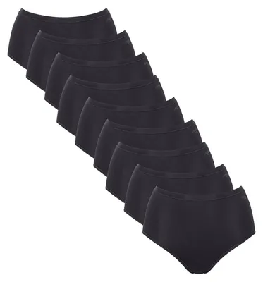 Produktbild von sloggi Damen Maxislip 9-Pack GO Daily Baumwolle Highwaist - BLACK - Größe XL