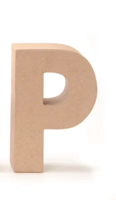 Produktbild von Glorex 6 2029 116 - Papp - Buchstabe P, Buchstabe aus brauner Pappe, ca. 17,5 X 5,5 cm groß, zum bemalen und bekleben, für Serviettentechnik und Décop