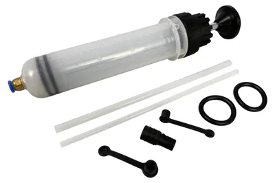 Immagine prodotto di Pompa manuale per olio, benzina e altri liquidi , pompa siringa manuale cambio olio aspirazione liquidi,pompa travaso, 200 ml Gebo Tools