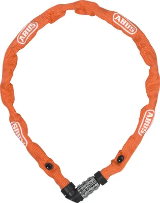 Produktbild von ABUS Kettenschloss 1200 Web – Zahlenschloss mit 3-stelliger Kombination – Kette aus gehärtetem Stahl – Leichtes Fahrradschloss mit Farbauswahl – Fahrradzubehör – 60 cm – Orange