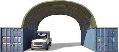 Produktbild von TOOLPORT Container Überdachung Contop 8x6m – PVC Plane 2300N dunkelgrün – Lagerhalle Schüttgut Unterstand Zelthalle