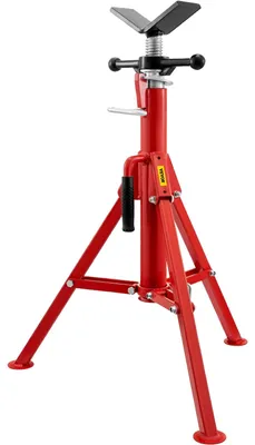 Immagine prodotto di VEVOR cavalletto per tubi con testa a V, capacità 1/8"-12", altezza regolabile 28"-52", cavalletto per tubi con capacità 2500 lb. Capacità, cavalletto pieghevole portatile per tubi, alloggiamento Acciaio al carbonio, resistente