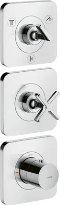 Immagine prodotto di hansgrohe AXOR Citterio E module thermostatique 38 x 12 encastré pour 3 consommateurs avec 3 rosaces individuelles, 36704800, 36704800