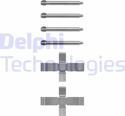 Produktbild von 6x DELPHI LX0070 Zubehörsatz Scheibenbremsbelag Hinten passend für MERCEDES-BENZ 190 (W201) Stufenheck (W124) C-Klasse Limousine (W202) A-Klasse