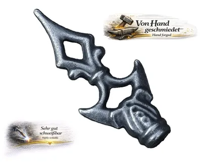 Produktbild von UHRIG ZAUNSPITZEN Speer Zierspitze für schmiedeeisen Zaun Tor & Tür usw. 110x50mm