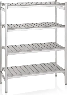 Zdjęcie produktu dla WAS Germany System regałów magazynowych 4 półki, 126,5 x 54 x 170 cm, aluminium