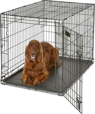 Immagine prodotto di Gabbia per cani con porta - Rifugio per cani - Sicurezza domestica - Maggiore protezione - 107 x 75 x 76 cm - Nero