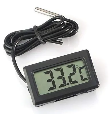 Digitales LCD-Thermometer mit externer Sonde, -50 bis +110 °C, schwarz