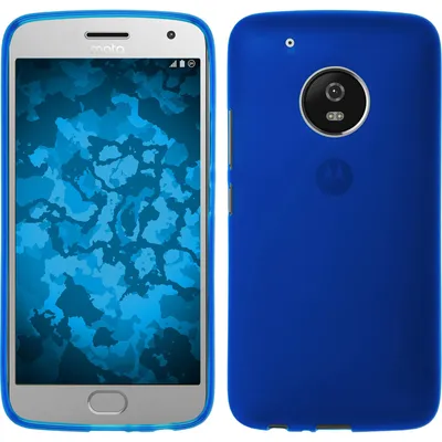 Produktbild von PhoneNatic Case kompatibel mit Lenovo Moto G5 Plus - blau Silikon Hülle matt + 2 Schutzfolien