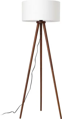 Produktbild von Lindby Stehleuchte Charlia, weiß, Walnussholz, Höhe 150 cm
