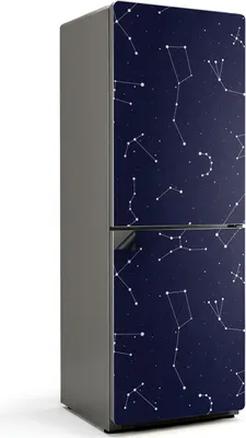 Produktbild von Sternbildmuster – Magnetische Kühlschrank Abdeckung – Dekorfolie magnetisch Küche – Kühlschrank Magnet Deko – selbstklebende Magnettafel – Magnetfolie für Kühlschranktür – 70x190 cm